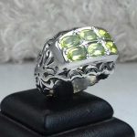 انگشتر جواهری 6 نگین زبرجد اصلی