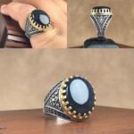 انگشتر عقیق یمن مشکی