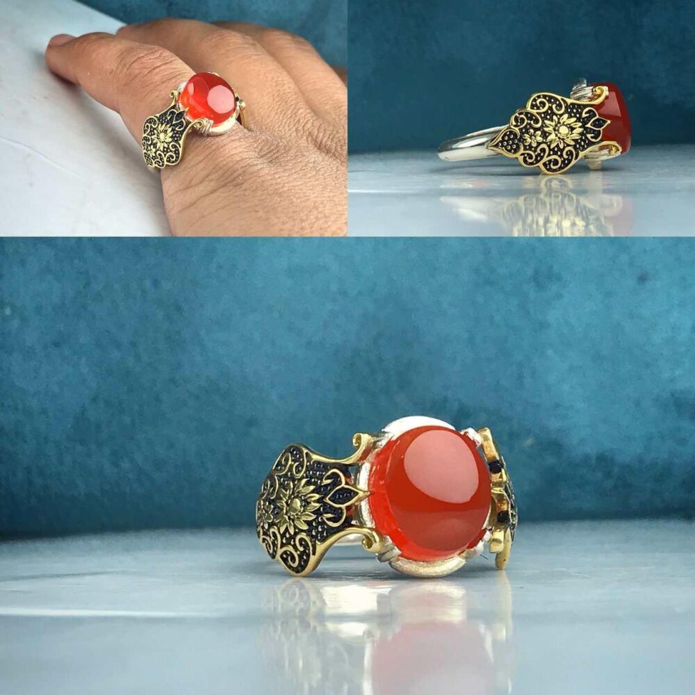 انگشتر عقیق یمن سرخ اصلی