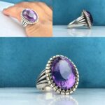 انگشتر آمتیست اصلی رنگ طبیعی
