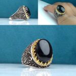انگشتر عقیق یمن مشکی اصلی