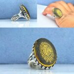 انگشتر حدید طلایی 14 معصوم