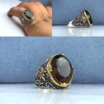 انگشتر کوارتز دودی