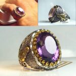 انگشتر آمتیست اصلی خوش رنگ طبیعی