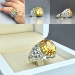 انگشتر سیترین طلایی اصلی