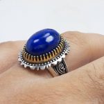 انگشتر لاجورد افغانی طبیعی اصلی