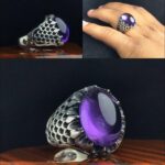 انگشتر آمتیست اصلی خوش رنگ طبیعی