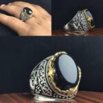 انگشتر عقیق یمن مشکی اصلی