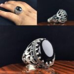 انگشتر عقیق یمن مشکی