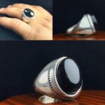 انگشتر عقیق یمنی مشکی اصلی