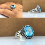 انگشتر توپاز آبی اصلی