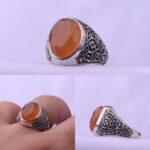 انگشتر عقیق یمن زرد اصلی