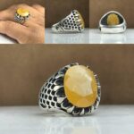 انگشتر یاقوت زرد اصلی آفریقایی