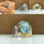 انگشتر توپاز سویسی اصلی طبیعی