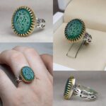 انگشتر عقیق سبز اصلی خطی امام حسنی ام