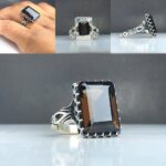 انگشتر کوارتز دودی