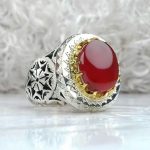 انگشتر عقیق یمن اصل خوش رنگ