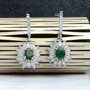 گوشواره جواهری زمرد زانبیا اصل