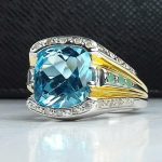 انگشتر جواهری توپاز سویسی اصل طبیعی