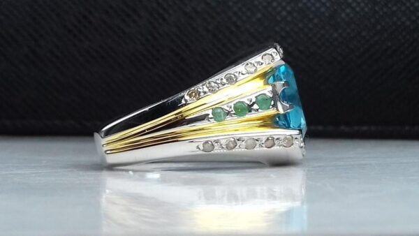 انگشتر جواهری توپاز سویسی اصل طبیعی