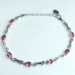 دستبند جواهری توپاز صورتی اصل