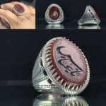 انگشتر عقیق قرمز حکاکی یا عباس