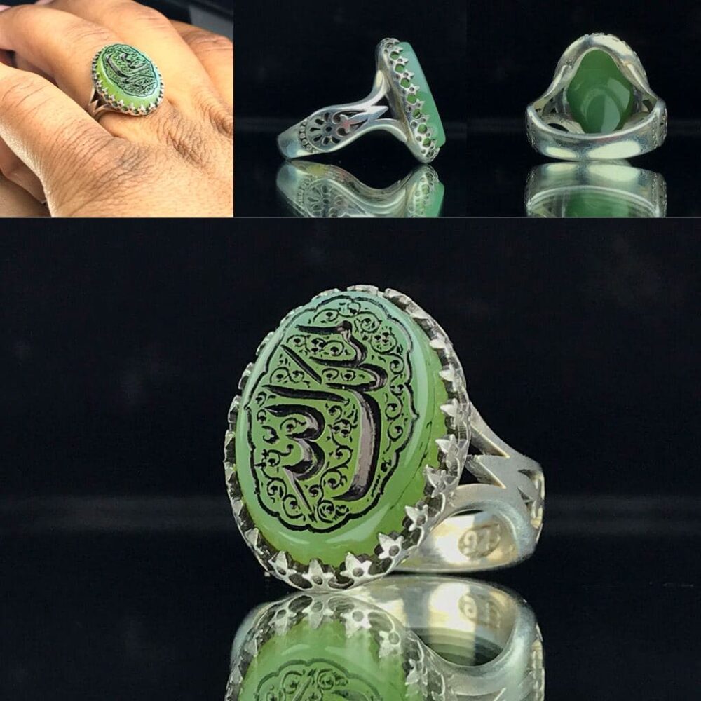 انگشتر عقیق سبز اصل