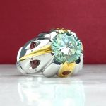 انگشتر موزانایت سبز الماس روسی