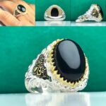 انگشتر عقیق یمنی مشکی اصل