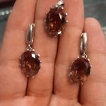 گوشوار ومدال الکساندریت 7 رنگ