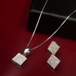 مدال و گوشواره سولیتر تمام نگین زیبا