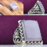 انگشتر عقیق یمنی سوسنی چهارگوش اصل