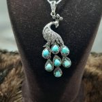 مدال آویز مارکازیت طرح طاووس نگین فیروزه نیشابوری اصل