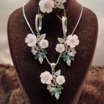 نیم ست نقره بسیار زیبا صدف اصل