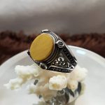 انگشتر اسپرت نقره طرح ترک نگین تایگر