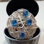 نیم ست زیبا نقره نگین آبی