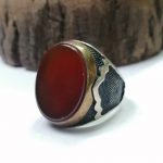 انگشتر عقیق سرخ رکاب اسپرت