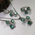 نیم ست جواهری توپاز سبز سویسی اصل