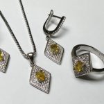 نیم ست جواهری یاقوت زرد اصل