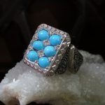 انگشتر 6 نگین جواهری فیروزه نیشابوری اصل