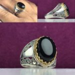 انگشتر عقیق یمنی مشکی اصل
