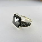 انگشتر نقره اسپرت نگین حدید