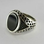 انگشتر نقره عقیق مشکی طرح ترک