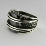 انگشتر نقره عقیق مشکی طرح ترک