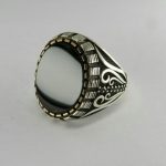 انگشتر نقره عقیق مشکی طرح ترک