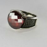 انگشتر نقره نگین قرمز طرح ترک