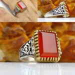 انگشتر عقیق خراسانی اصل چهارگوش