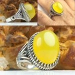 انگشتر عقیق زرد شرف شمس