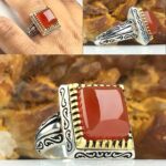 انگشتر عقیق یمنی چهارگوش اصل