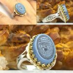 انگشتر عقیق کبود حکاکی عین علی